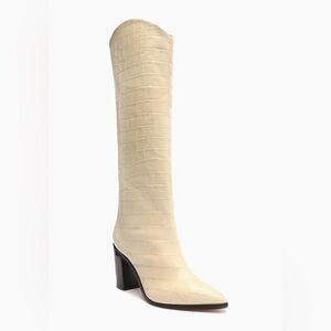 Schutz Maryana Croc-Embossed Leather Boots